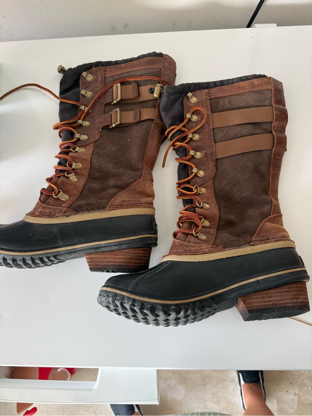 Sorel Brown and Black Women's Winter Rain Boots
